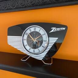 Handmade Zenith Radio Mantle Clock Mid-Century Atomic Starburst Design - thumbnail 3