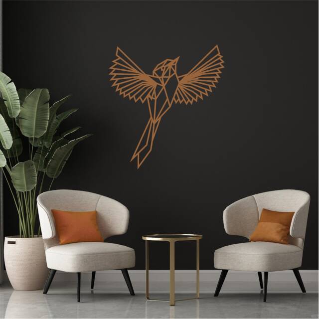Geometric Humming Bird Wall Art, Minimalist, Modern, Abstract, Decal, Mural, Transfer, Boho -G025 , 5 Sizes, 36 Colour Options - image 1