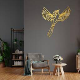 Geometric Humming Bird Wall Art, Minimalist, Modern, Abstract, Decal, Mural, Transfer, Boho -G025 , 5 Sizes, 36 Colour Options - thumbnail 3