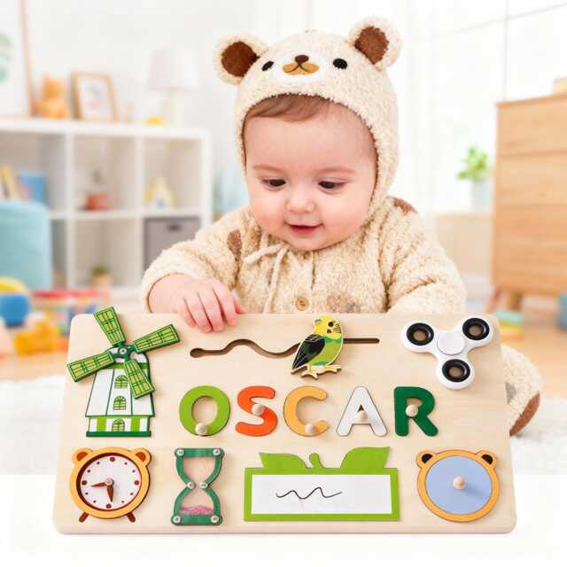 Personalized Name Puzzle, Wooden Kids Puzzle Toy, Early Learning Busy Board, Baby Room Decor, 1st Birthday Gift For Kids, Shower - image 1