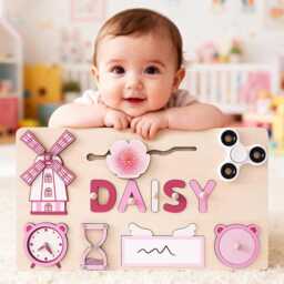 Personalized Name Puzzle, Wooden Kids Puzzle Toy, Early Learning Busy Board, Baby Room Decor, 1st Birthday Gift For Kids, Shower - thumbnail 3