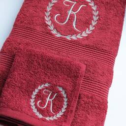 Personalised Bath Towel & Face Cloth Set/Embroidered Towel Luxury With Monogramme Wedding Role - thumbnail 3