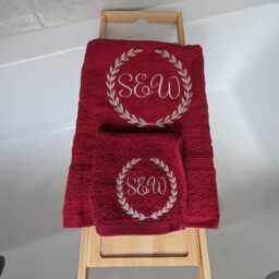 Personalised Bath Towel & Face Cloth Set/Embroidered Towel Luxury With Monogramme Wedding Role