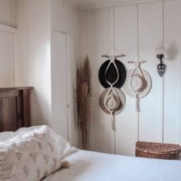Hat Holder - Macrame Wall Hanging Boho Driftwood Decor - thumbnail 4