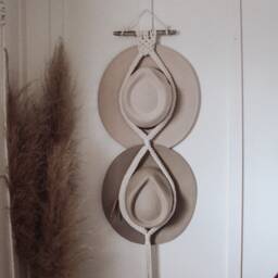 Hat Holder - Macrame Wall Hanging Boho Driftwood Decor - thumbnail 2