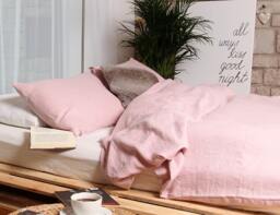 Duvet Cover Set in Pink Of Organic Linen, Duvet Cover With 2 Pillowcases, Full Size, Queen King Size - thumbnail 1