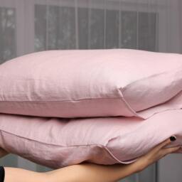 Duvet Cover Set in Pink Of Organic Linen, Duvet Cover With 2 Pillowcases, Full Size, Queen King Size - thumbnail 3