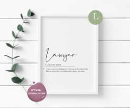 Lawyer Definition Print, Gifts, Law Graduate, Grad, Solicitor Quotes, Prints, Quotes - thumbnail 1