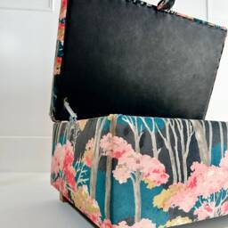 Coffee Table With Storage in Linwood Arboreal Cerise Velvet - thumbnail 4