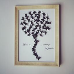 3D Butterflies Painting/ Fantasy Balloon Art/Balloon Art, /Black & White Art/Love Is.../ - thumbnail 2