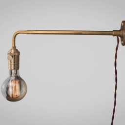 Vintage Industrial Wall Mount Light - Solid Brass Sconce Machine Age Trouble Lamp - thumbnail 2