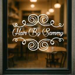Hairdressing Beauty Salon Name Window Or Wall Sticker Decal - thumbnail 1