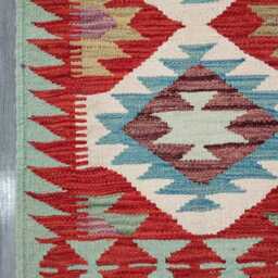 Classic Runner Rug, Handmade Artisan Afghan Turkish Scandinavian Navajo Bohemian Wool Flatweave Multicolour Kilim Rug 198x61 cm - thumbnail 4