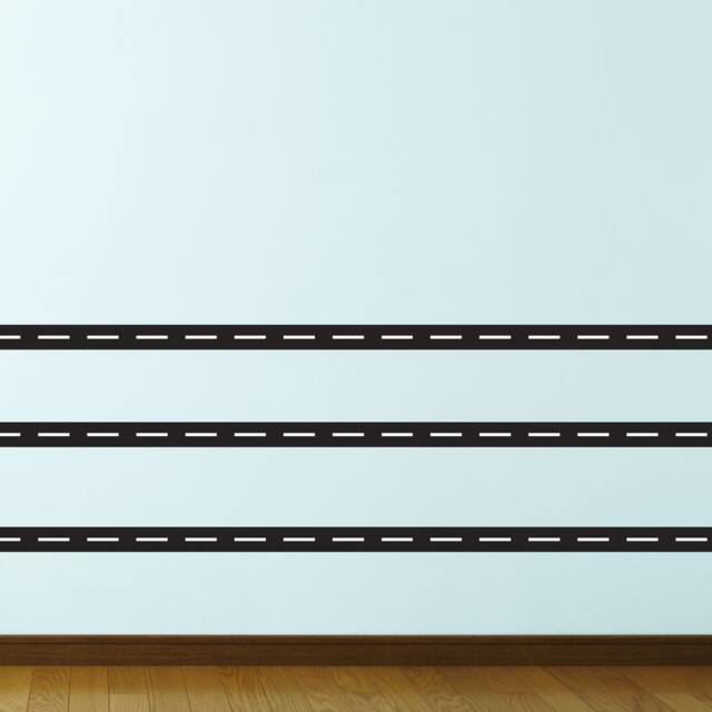 Road Wall Sticker - 20 Foot Peel & Stick Black Street Decal For Car, Construction & Transportation Themed Rooms - Sku 1253 - image 1