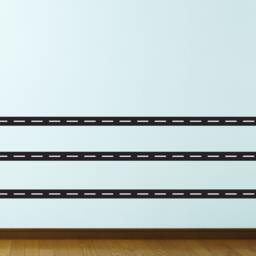 Road Wall Sticker - 20 Foot Peel & Stick Black Street Decal For Car, Construction & Transportation Themed Rooms - Sku 1253 - thumbnail 1