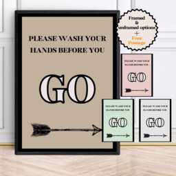 Please Wash Your Hands Bathroom Print, Funny Wall Art, Humour Toilet Decor, Vintage Print - thumbnail 1