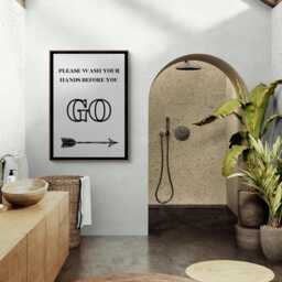 Please Wash Your Hands Bathroom Print, Funny Wall Art, Humour Toilet Decor, Vintage Print - thumbnail 3