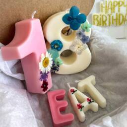 Personalised Birthday Numbers - Soy Wax Candles Cake Topper 1st Custom 1, 2, 3, 4, 5, 6, 7, 8, 9 Handmade - thumbnail 3