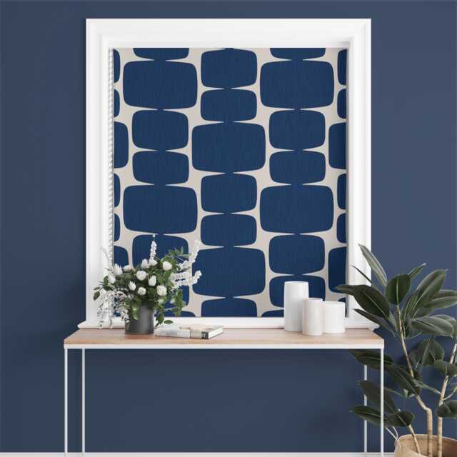 Scion - Lohko Indigo/Jasmine Made To Measure Professionally Roman Blind - image 1