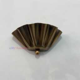 Vintage Brass Ruffle Shade Mid Century Raw Half Flower Handmade Vanity Wall Sconce Fixture Lamp Art Deco - thumbnail 2