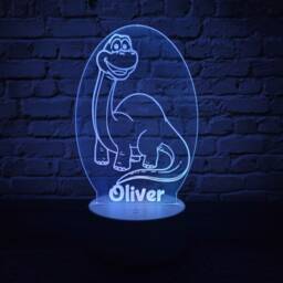 Personalised Dinosaur Led Night Light Remote Controlled, Laser Engraved - thumbnail 2
