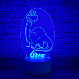 Personalised Dinosaur Led Night Light Remote Controlled, Laser Engraved - thumbnail 3