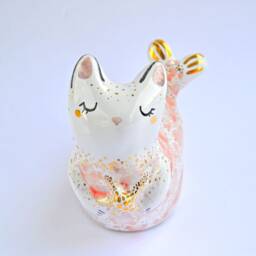 Housewarming Gift, Cat Figurine, Purrmaid, Ceramic Cat, Mermaid Baby Shower Totem, Home Decor, Gift