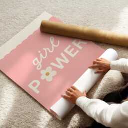 Girl Power Pink Floral Wall Print For Girls Bedroom, Nursery Or Playroom - thumbnail 3