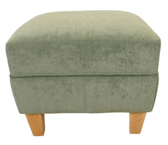 Chenille Velvet Oxford Footstool 40cm Tall, Choice Of Feet, British Made - image 1