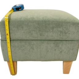 Chenille Velvet Oxford Footstool 40cm Tall, Choice Of Feet, British Made - thumbnail 3