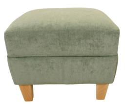 Chenille Velvet Oxford Footstool 40cm Tall, Choice Of Feet, British Made - thumbnail 1