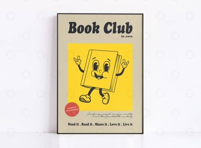Retro Book Club Print 60S Pop Art Poster - image 1