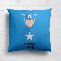 Superhero Custom Text Personalised Name Coloured Novelty Square Kids Boys Girls Soft Filled Cushion Zipped Closure Gift Bedroom Decoration - thumbnail 3