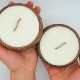 Gardenia - Set Of 2 Candles in Reusable Acacia Bowl - Made in Usa Best Smelling Hawaiian - thumbnail 2