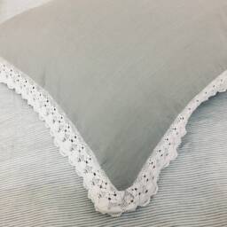 Shabby Chic Crochet Lace Pillowcases All The Way Around, Linen Decorative Cotton Lace - thumbnail 4