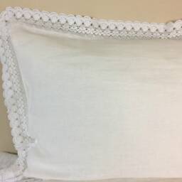 Shabby Chic Crochet Lace Pillowcases All The Way Around, Linen Decorative Cotton Lace - thumbnail 2
