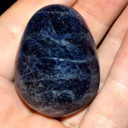 Glow in The Dark Cobalt Blue Blacklight Egg - Handblown Glass - thumbnail 4