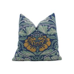 William Morris - Tulip & Rose Indigo/Slate Cushion Cover Throw Pillow Designer Home Decor - thumbnail 1