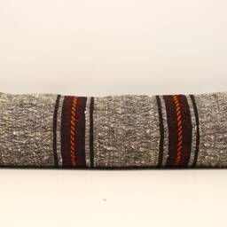 Handmade King Size Kilim Lumbar Pillow Cover, 12x48 - thumbnail 2