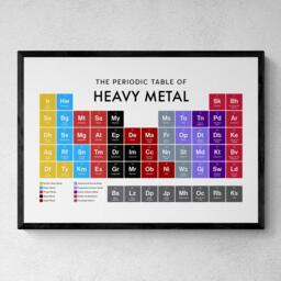 Heavy Metal Periodic Table Print, Poster Wall Art, Music Gifts - thumbnail 1