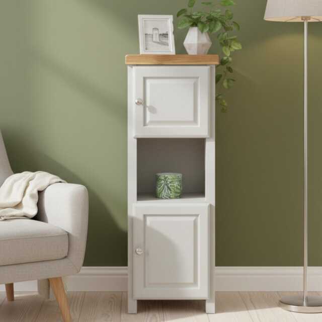 Painted Slim Storage Cabinet Hallway, Bathroom Cabinet, Assembled - image 1
