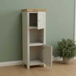 Painted Slim Storage Cabinet Hallway, Bathroom Cabinet, Assembled - thumbnail 3