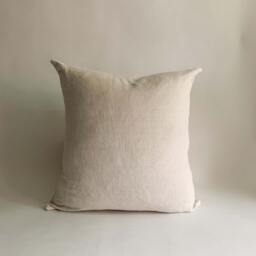 Antique French Linen Pillow Cover, Textured Fabric - thumbnail 1