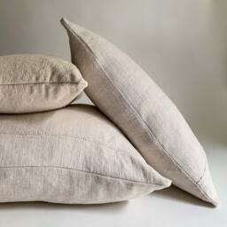 Antique French Linen Pillow Cover, Textured Fabric - thumbnail 4
