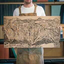 Jackson Hole Wyoming Ski Trail Map - Engraved Wood Wall Art, Winter Sport Cabin Decor, Snowboard Mountain Trail, Personalized Family Gift - thumbnail 1