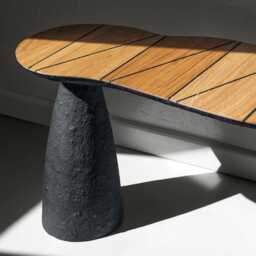 Sculptural Oak Bench - Brutalist & Wabi-Sabi Minimalist Seating For Luxury Interiors - thumbnail 4