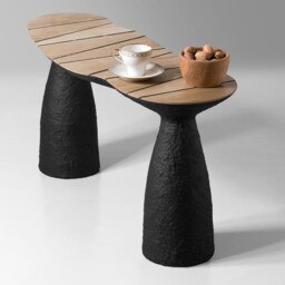 Sculptural Oak Bench - Brutalist & Wabi-Sabi Minimalist Seating For Luxury Interiors - thumbnail 2