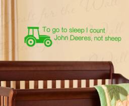 To Go Sleep I Count John Deere Not Sheep Kid Boy Baby Room Nursery Farmer Hunter Outdoor Camp Wall Decal Art Vinyl Quote Sticker A68 - thumbnail 1