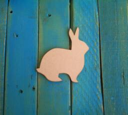 "Unfinished, Wooden, Rabbit, Diy Craft, Unpainted For Wall Decor, Wreath, Room, Avaiable From 1"" To 42" - thumbnail 1