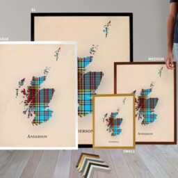 Clan Anderson Scottish Tartan Map - Of Scotland Family Wall Decor, Ready To Hang - thumbnail 3
